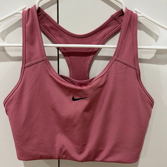 Nike Dri-Fit Swoosh 1-Piece Classic Padded Racerback Sports Bra - Picture 2 of 4